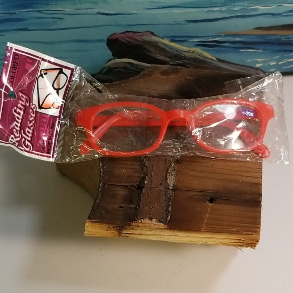 Reading glasses +200 orange rim